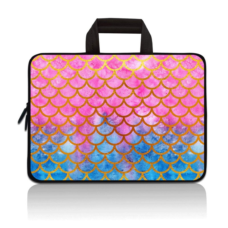 Baocool 11 11.6 12 12.1 12.5 inch Laptop Carrying Bag Chromebook Case Notebook Ultrabook Bag Tablet Cover Neoprene Sleeve for Apple MacBook Air Samsung Google Acer HP DELL Lenovo Asus (Mermaid Scale) - Image 1
